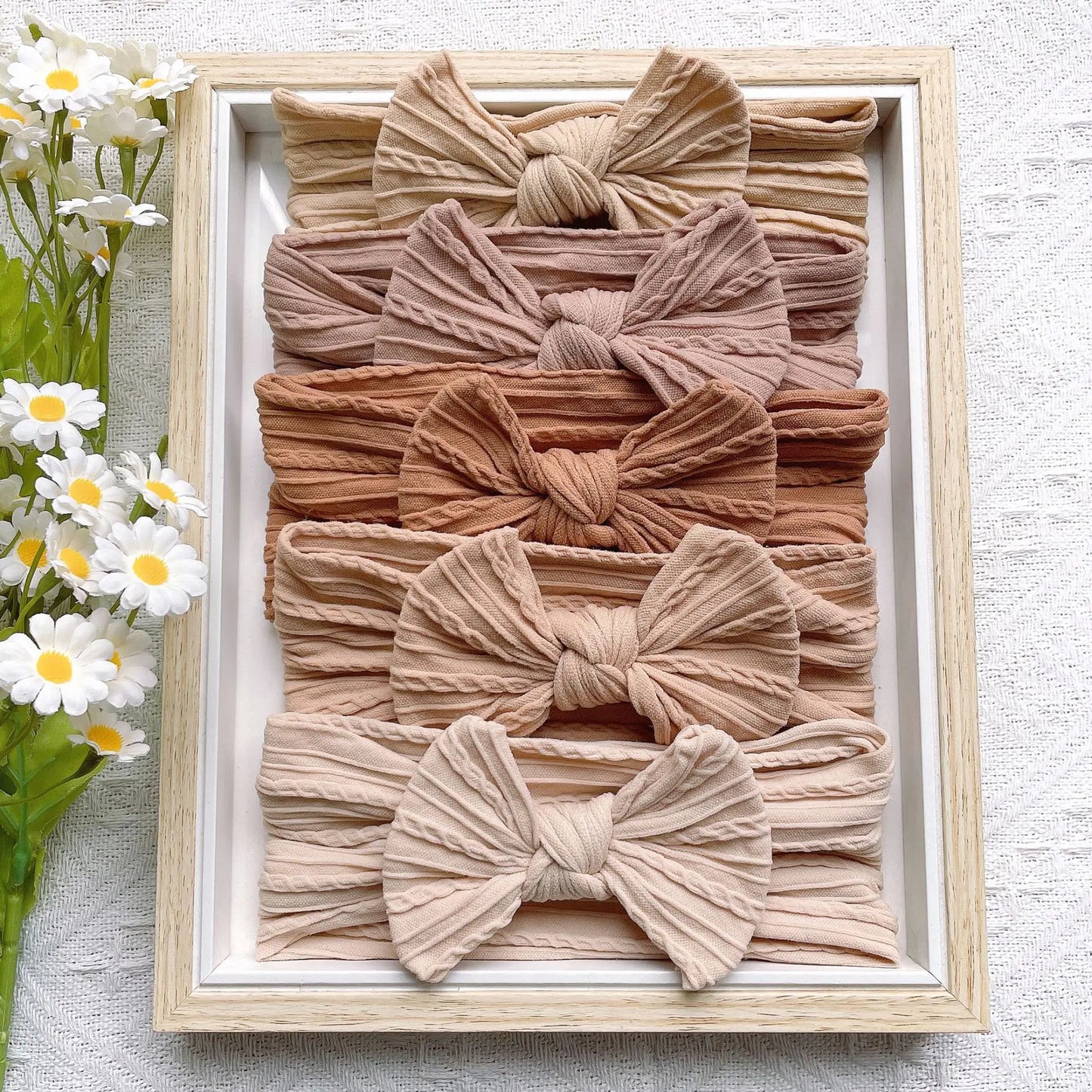 5 Cute Bow Baby Headbands Soft Elastic Hairbands for Girls Newborn Infant Head Scarves Baby Hair Accessories