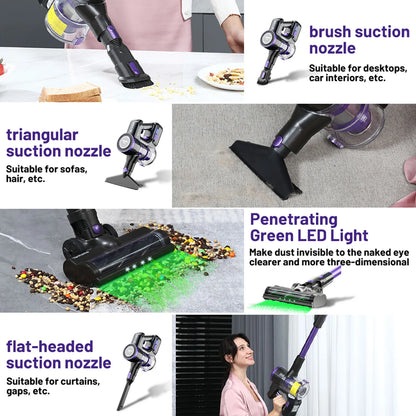 Yanhama Cordless Vacuum Cleaner - 68000Pa/550W Stick Vacuum with Charging Wall Dock, Lightweight Handheld Vacuum for Carpet