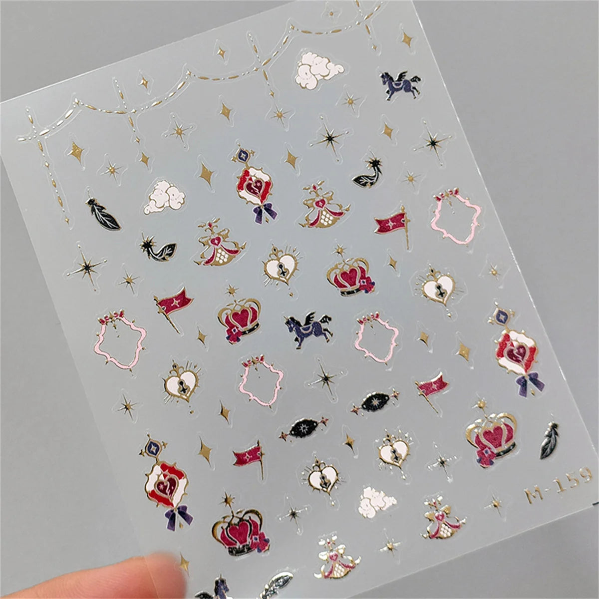 1PC 5D Korean Bronzing Nail Stickers Japanese Gold Silver Star Moon Luxury DIY Nail Art Decoration Decals Manicure Accessories