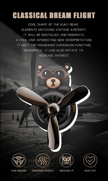 Rotating propeller pilot bear dog car air fresheners accessories decorations fun vent clip perfume diffuser aroma fragrance men