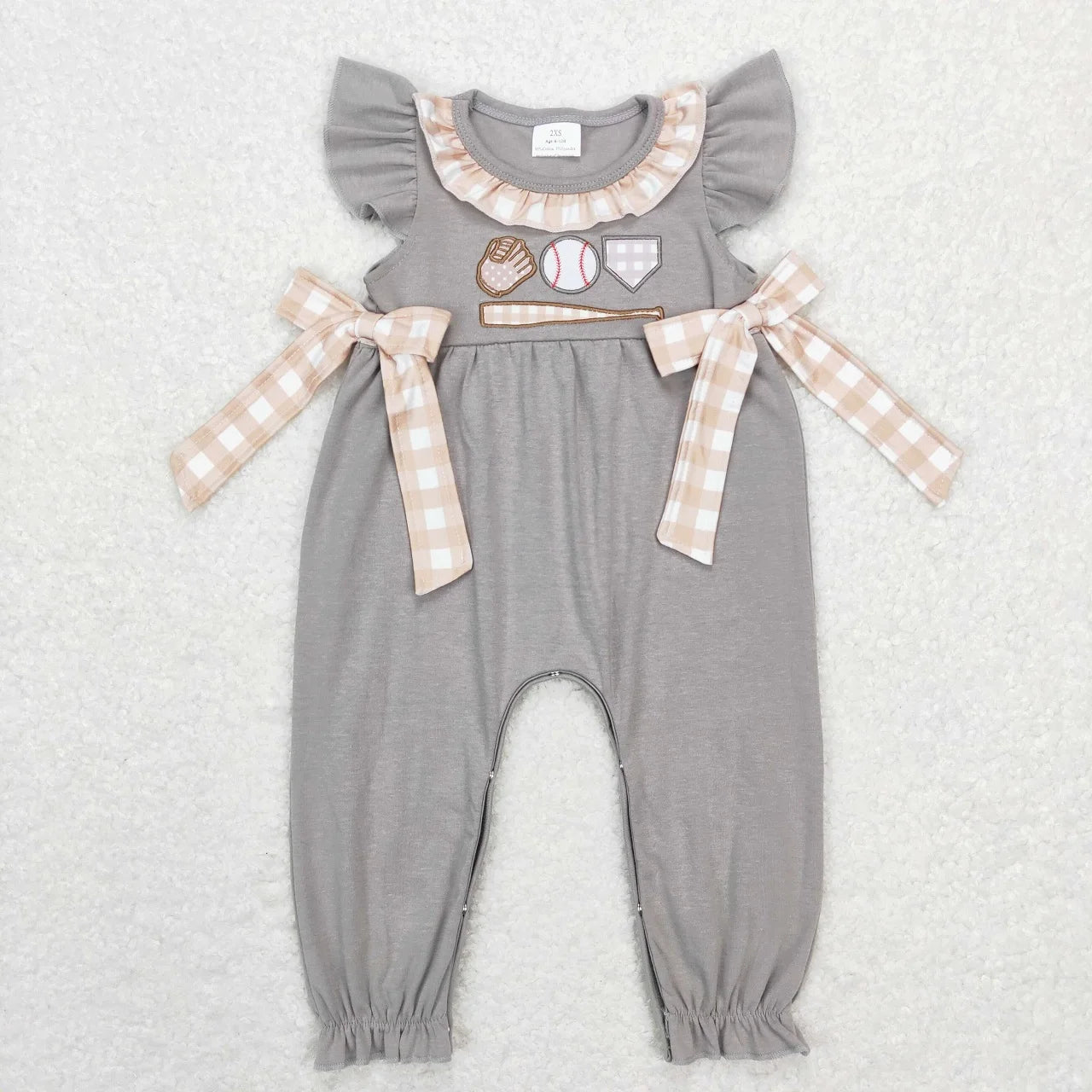 Wholesale Baby Girl Newborn Birthday Balloons Romper Bubble Embroidery Pink Plaid Bows Jumpsuit Kids Toddler Summer Clothes