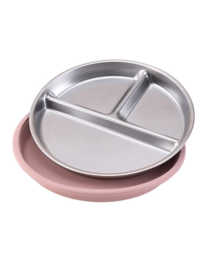 1PCS Stainless Steel Dishes Plate Detachable Suction Bowl For Baby Feeding BPA Free Silicone Base Tableware Newborn Essentials