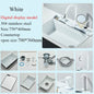 Stainless Steel Waterfall Kitchen Sink Large Single Slot Integrated Digital Display Faucet Set Soap Dispenser Cup Washer