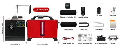 8KW Diesel Air Heater 12V/24V/220V Bluetooth LCD Control Upgrade Internal Cycle for RV Truck Camper Van Parking Heating