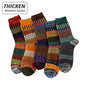 5 Pairs Winter Men's Socks Thicken Sheep's Wool Socks Warm Men Retro Style Colorful Fashion Man Socks For Snow boots
