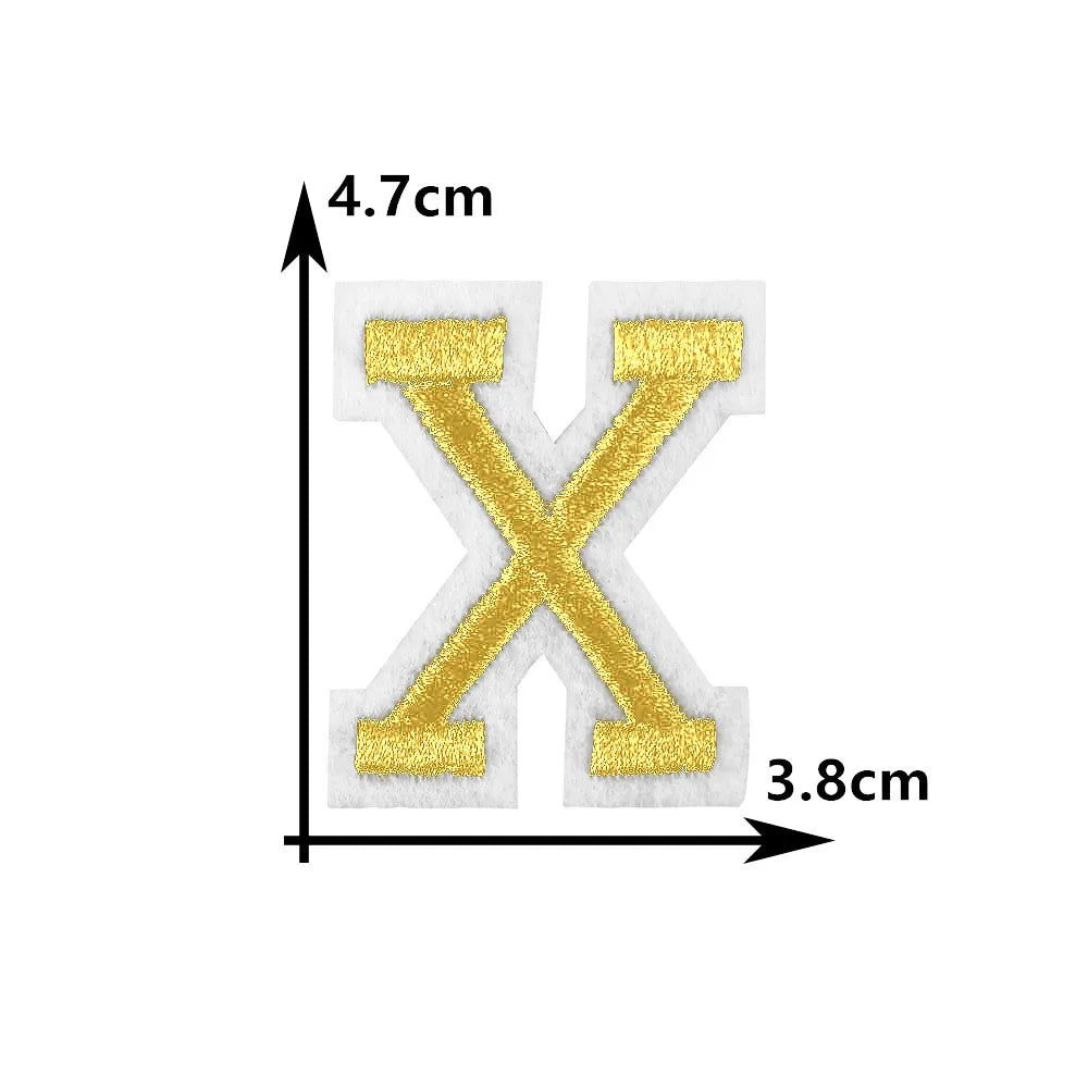 26 English gold letters Hot-melt adhesive ironing embroidery Patch DIY sewing decorative clothes patch