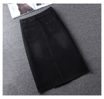 Denim Skirt Women's 2026 Spring/Summer New Slim High Waist Split One Step A-line Wrap Hip Skirts Female Casual Clothing