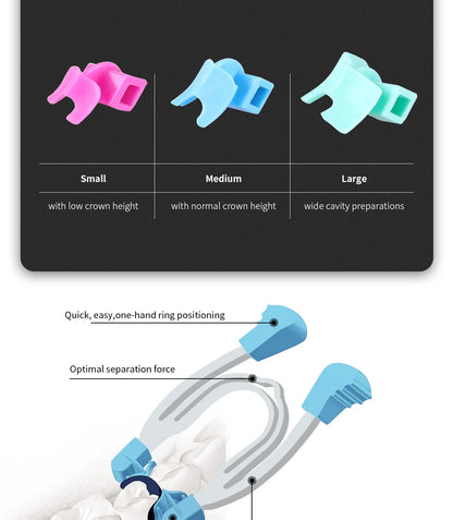 Azdent Dental Matrix Sectional Contoured Metal Spring Clip Rings Clamps Wedges Dentist Tools