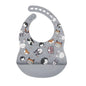 New Arrival Silicone Baby Bibs Silicon Printing Newborn Bib Feeding Burp Cloth Avocado Zoo Tractor Printing Tableware