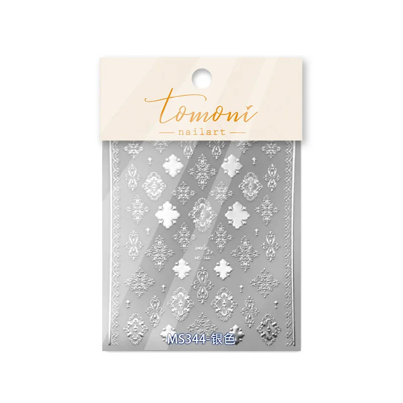 Bronzing Nails Sticker Ice Transparent Star Back Adhesive Nail Art Stickers Cool Five-pointed Star Manicure Decoration 3D Decals