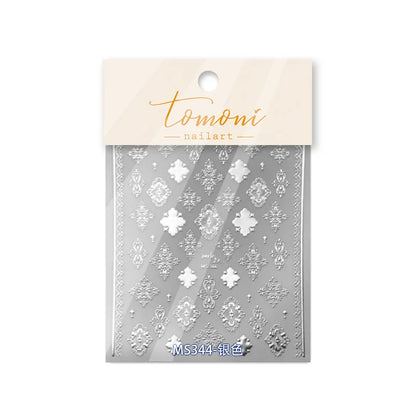 Bronzing Nails Sticker Ice Transparent Star Back Adhesive Nail Art Stickers Cool Five-pointed Star Manicure Decoration 3D Decals