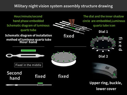 Addies Dive Men Fashion Casual Watch Calendar Display 50m Waterproof Tube Luminous Watch Black Dial Rotating Bezel Quartz Watch