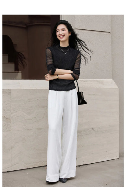 VIMLY Woman Knitting Sweater Slim Autumn 2026 Casual Female Long Sleeve Sweater Stand Neck Strecth Pullover Ladies Tops A2528