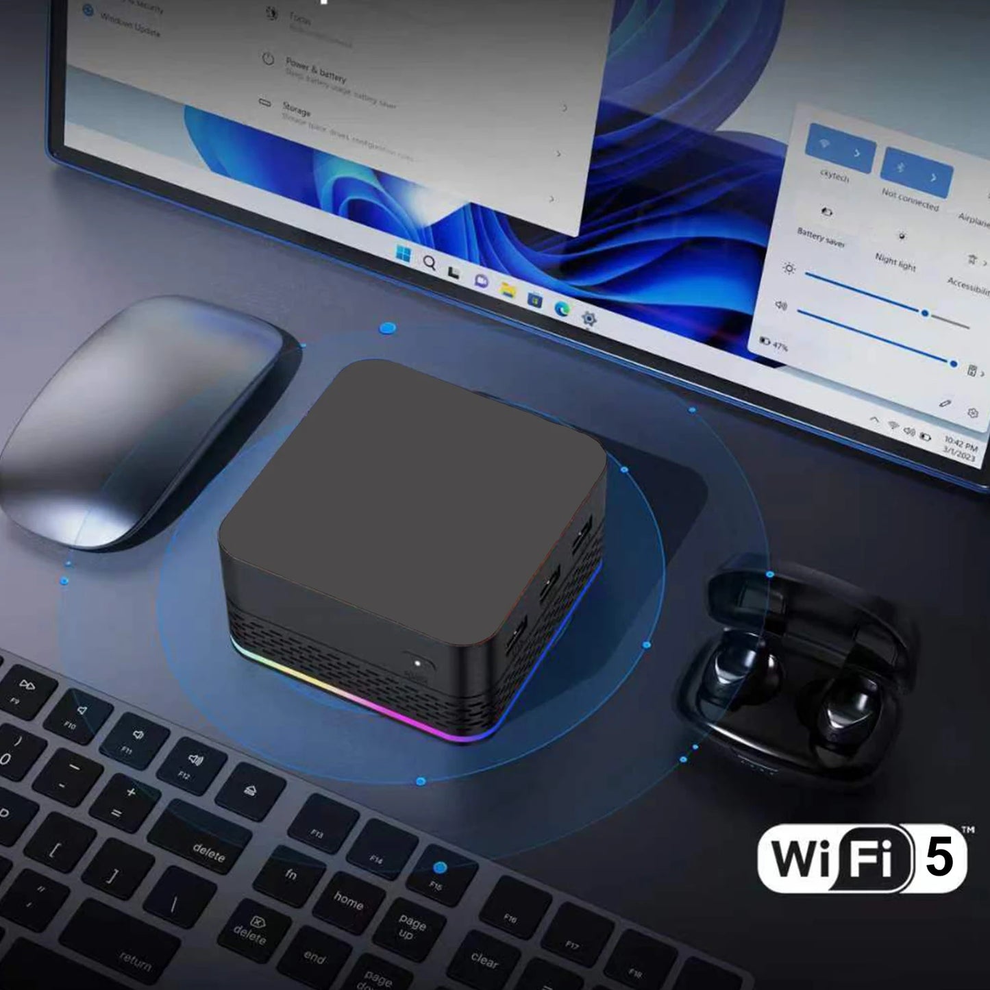 T9 PRO Intel Alder Lake-N100 Quad Core Mini PC Win 11 16G DDR5 1TB SSD Dual Gigabit Ports 4K Triple Output Desktop Convenient pc