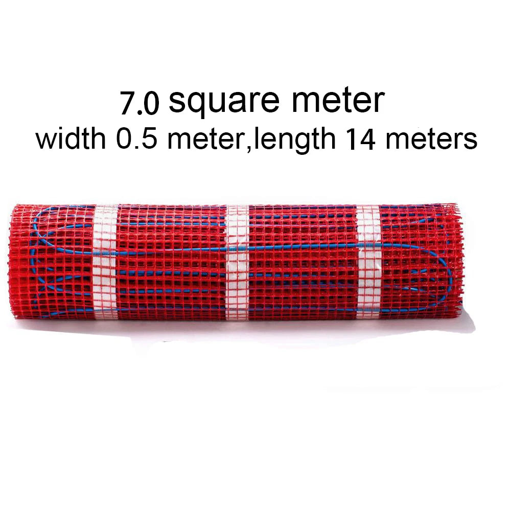 230V 150w/m2 Electric Underfloor Heating Mat Kit Pad System Parts For Bathroom Ceramic Stone Tile Wooden Floor Heated Warming