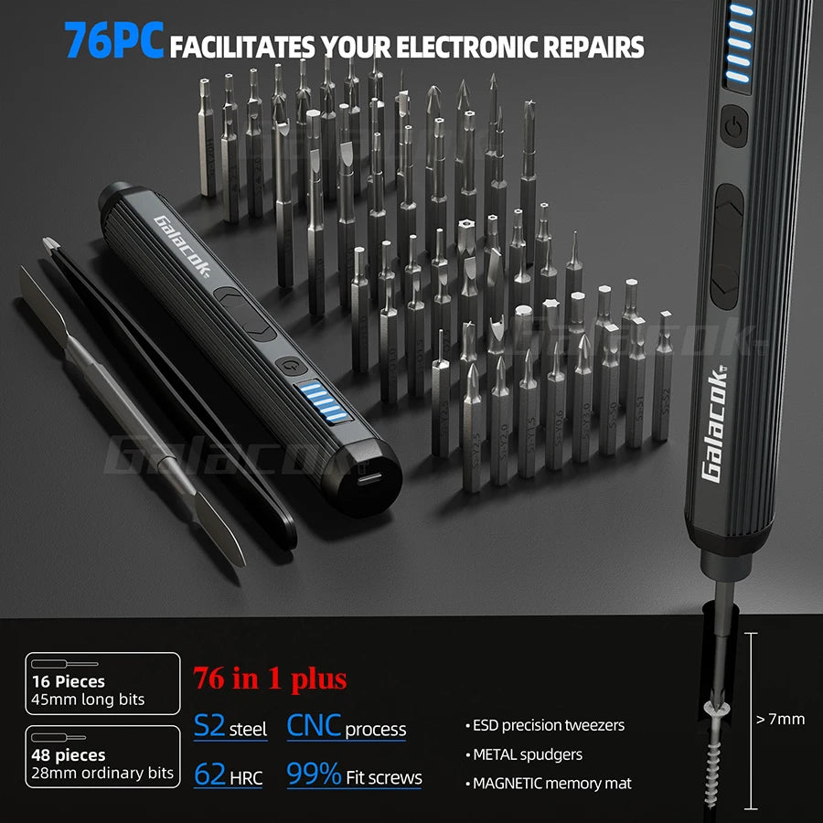 68 IN 1 Precision Electric Screwdriver Set 5 Levels Adjustable Comes Fill Light Professional Mobile Phone IPad Repair Tool