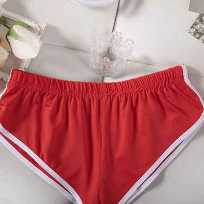Sexy Running Elastic Sport Shorts Men's Summer Shorts Hot Pants Bar Nine Points Slim Fit Cotton Milk Silk Men's Fashion