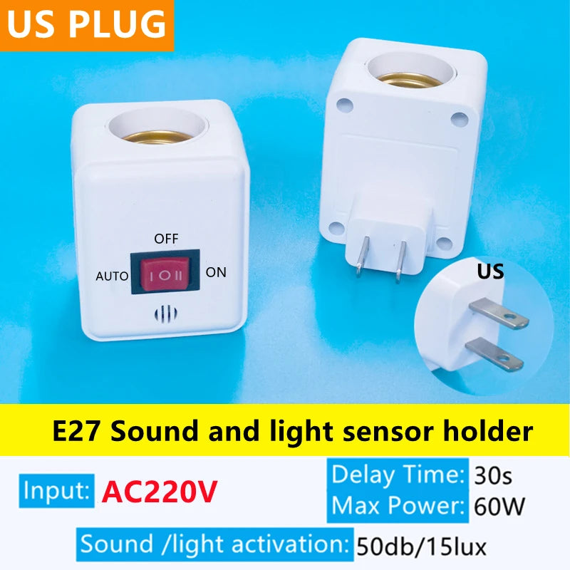 E27 PIR Motion Sensor Led Switch Lamp Base EU/US AC85-265V Plug Human Induction Light Bulb Holder Socket Adapter Converter