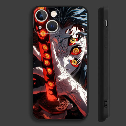 Cool K-Kokushibo Anime Phone Case For iPhone 16,15,14,13,12,11,Pro,Max,Plus,Mini,X,XS,XR,8,7,6,S,SE Soft Black Case