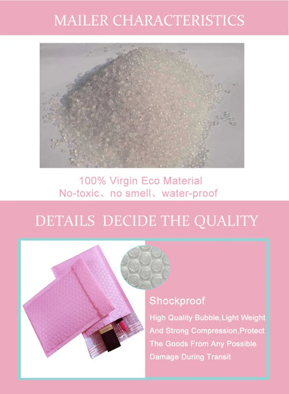 20pcs Bubble Mailers Pink Poly Bubble Mailer Self Seal Padded Envelopes