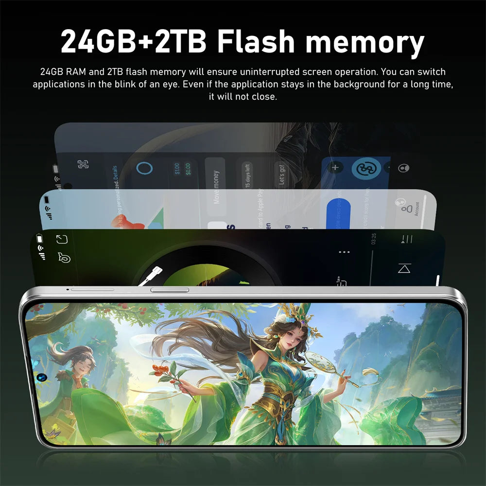 New Smartphone 5G 7.3HD For M17 Pro Max Dual Sim Card 22G+2TB Cheap Cell Phone Android Smart Mobile Phones Unlocked 8000mAh