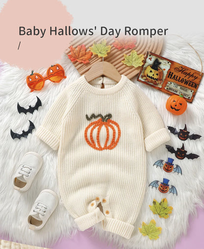 Halloween Infant Toddler Boys Girls Rompers Jumpsuits Winter Long Sleeve Knit Newborn Outwear Playsuits Costume Children Clothes