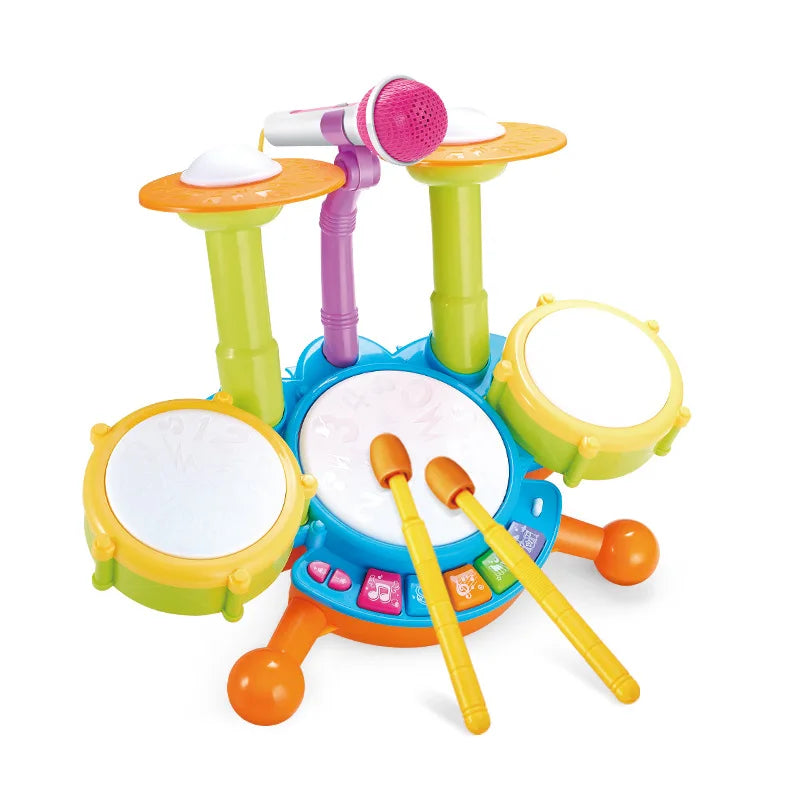 Kids Jazz Drum Set Toddlers Musical Instruments Baby Percussion Educational Learning Toys with Microphone Gifts for Boys Girls
