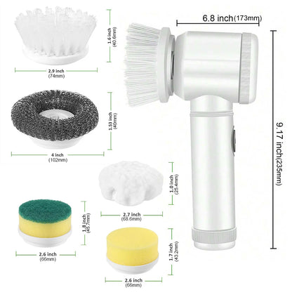 Electric Cleaning Brush Bathroom Wireless Electric Spin Scrubber Portable Car Wash Brush with Cleaning Sponge Home Appliances