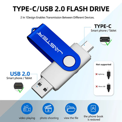 Free Custom Logo TYPE-C USB Flash Drive 128GB USB-C Pen Drive 64GB White Purple Memory Stick 32GB 16GB Pendrive Storage Device