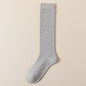 Women Long Socks Ladies Fashion Below Knee High JK Socks Solid Colors Cotton Black Gray White Socks Japanese Trendy Korean Style