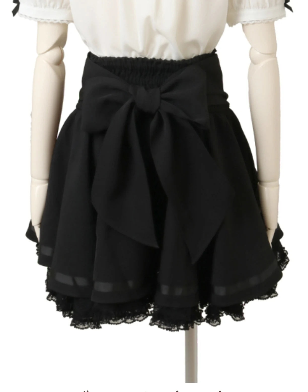 Japanese Liz Skirt High Waist Thin Kawaii Cute Bow Lolita Skirts Women Summer New Elastic High Waist Ruffle Short Pleated Skirt