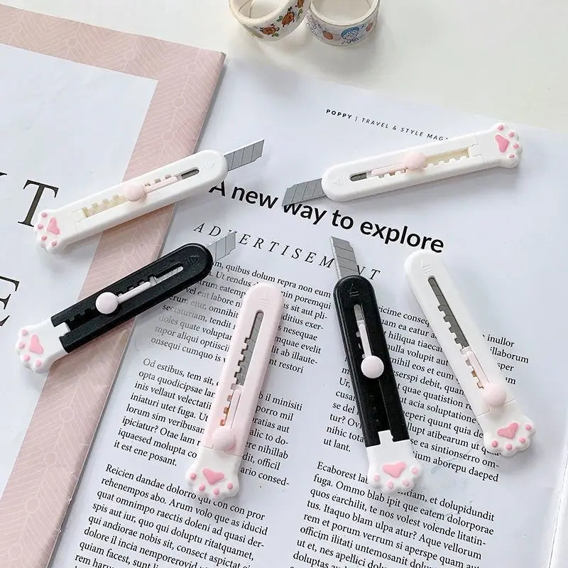 Mr.Paper Mini Portable Cat's Paw Tool Knife Cute Creative Exquisite Handbook Decoration Paper Cutting Stationery Supplies