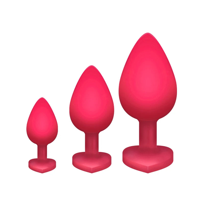 3Pcs Set Butt Anal Plug With Crystal Sex Toys for Women Men Soft Silicone Erotic Massager Stimulator Dildo Adult Product Plug