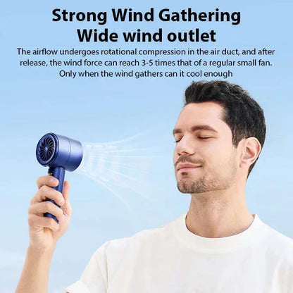 Mini Handheld Fan USB Rechargeable Portable Silent High Speed Cooling Fan Outdoor Travel Pocket Personal Small Electric Fan