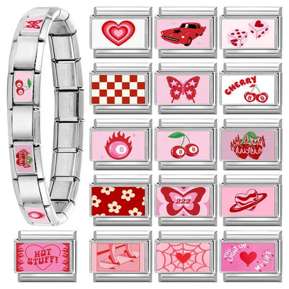 Wholesale Cute Animal Swimming Dogs Cats Sheep Charm Bracelet Fit 9mm Bracelet Stainless Steel Italian Links Making DIY Jewelrys