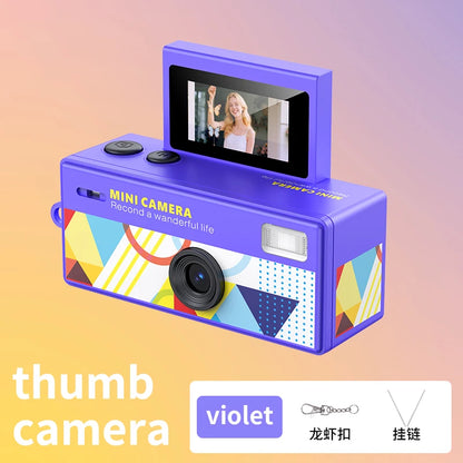Ourlife Thumb Keychain Camera 0.96inch Flip Screen Retro CCD Mini Digital Camera 720P Very Small Camcorder Video Recorder