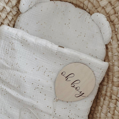 Baby Wooden Balloon Milestone Newborn Birth 1-12 Month Card Birthday Gift Toddler Wooden Commemorativenir Photography Prop Toy