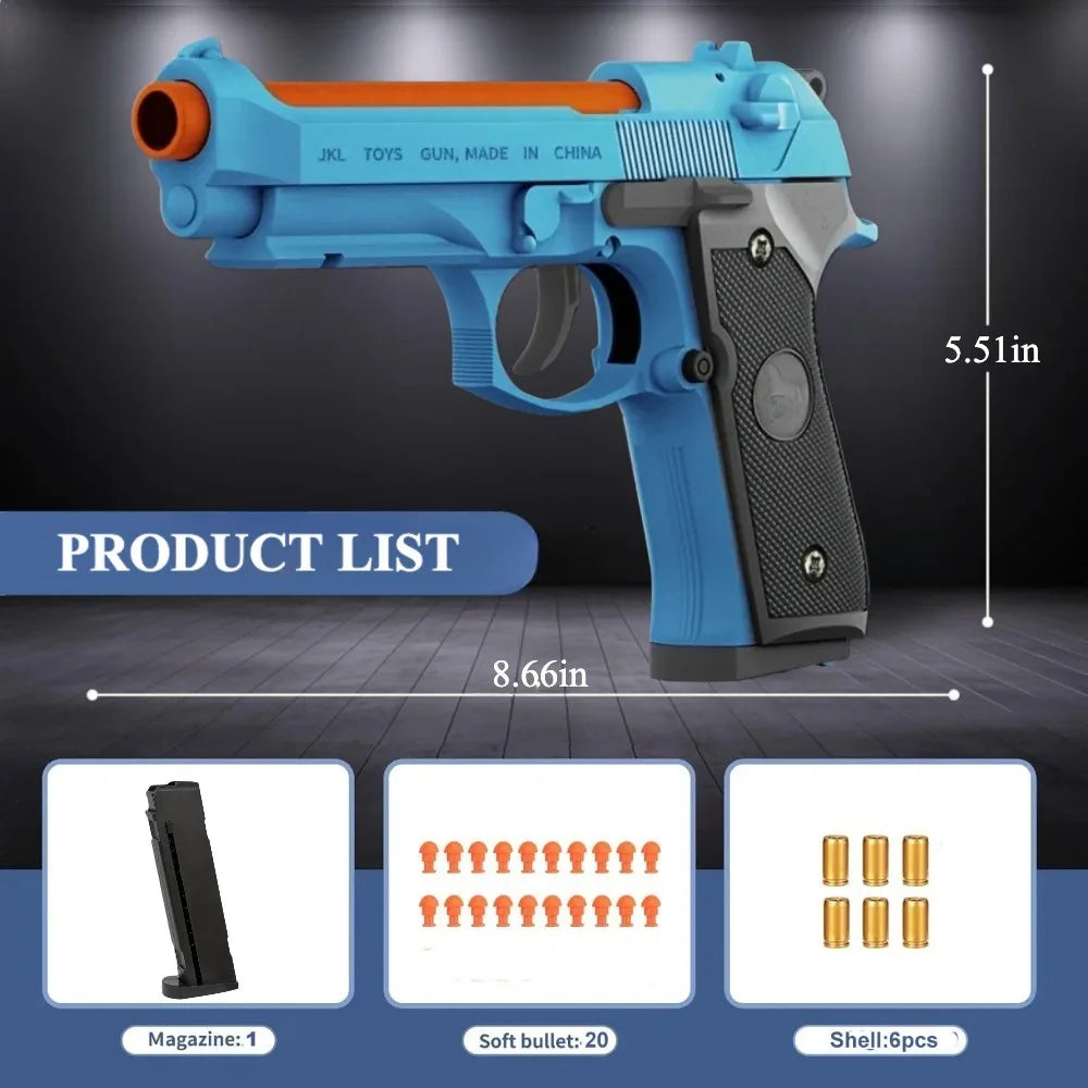SIG17 Throwing Shell Soft Bullet Toy Gun with Blowback Outdoor Sports CS Game Pistol Launcher Model Birthday Gift