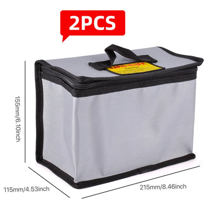 Lipo Guard Safety Bag Fireproof Explosion-Proof Portable Lipo Safety Bag 215*115*155mm for RC FPV Racing Drone Car Battery Safe