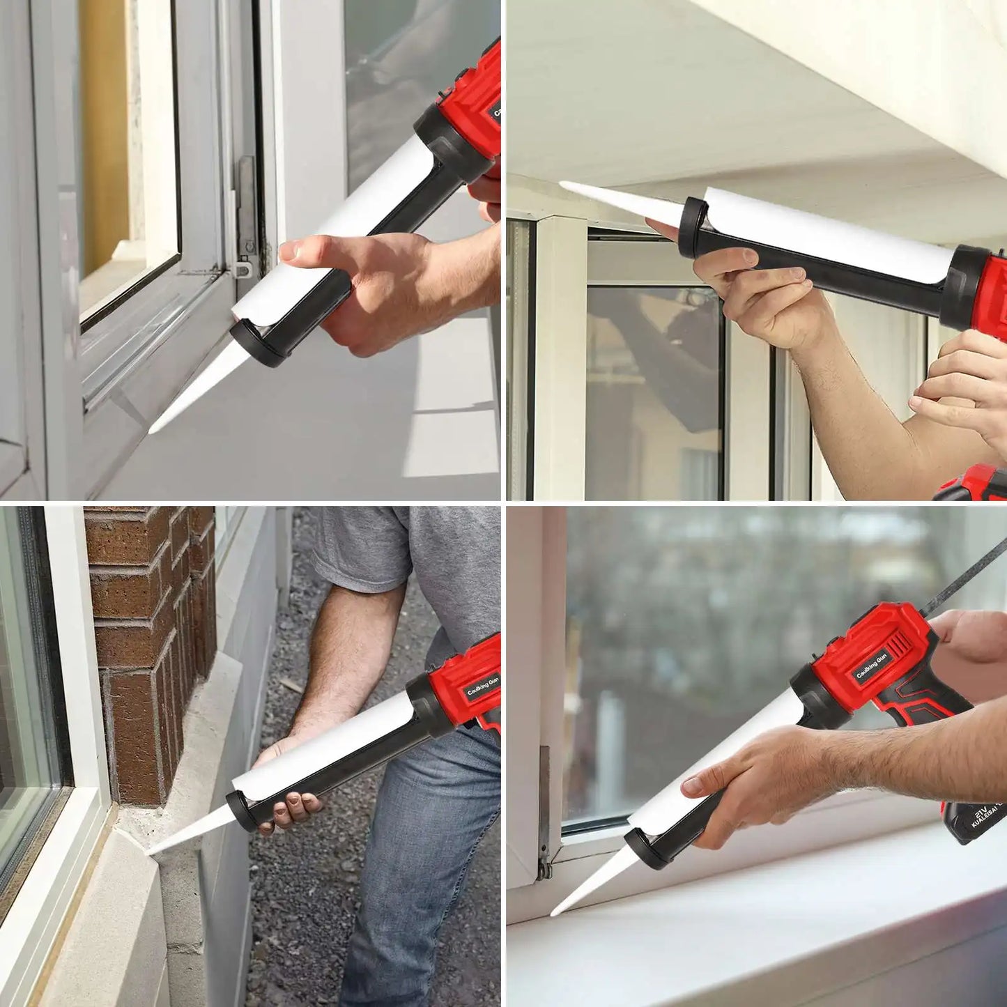 Cordless Electric Caulking Gun, Glass Sealant Gun for Door & Window, Compatible with Makita 18V Lithium Battery