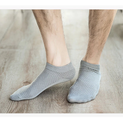 5Pairs/Lot Men's Bamboo Fiber Socks Business Short Breathable Ankle Socks Male Sock High Quality Large Size EU38-44