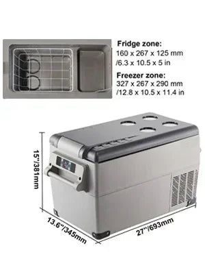 SIHAO Portable Car Refrigerator 15L 20L 30L 35L 40L 45L 50L 55L Compressor Fridge Freezer 12V 24V DC 110-240V AC Dual Use Vehicle Home for Camping Travel Outdoor