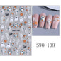 1/3pcs 3D Halloween Nail Stickers Pumpkin Ghost Spider Skull Design Bow  Flower Cute Cat Adhesive Slider Decals Manicure Decor