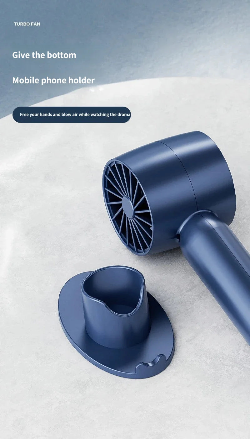 Summer Mini Handheld Fan USB Rechargeable Portable High-speed Motor Small Desktop Stand Turbo Fan for Travel Outdoor Activeity