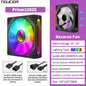 TEUCER 1PCS Prism12025 PC Case Fan 120mm 5V 3Pin ARGB Cyclic Mirror Light Effect PWM 800 to 2000RPM Cooling Fan