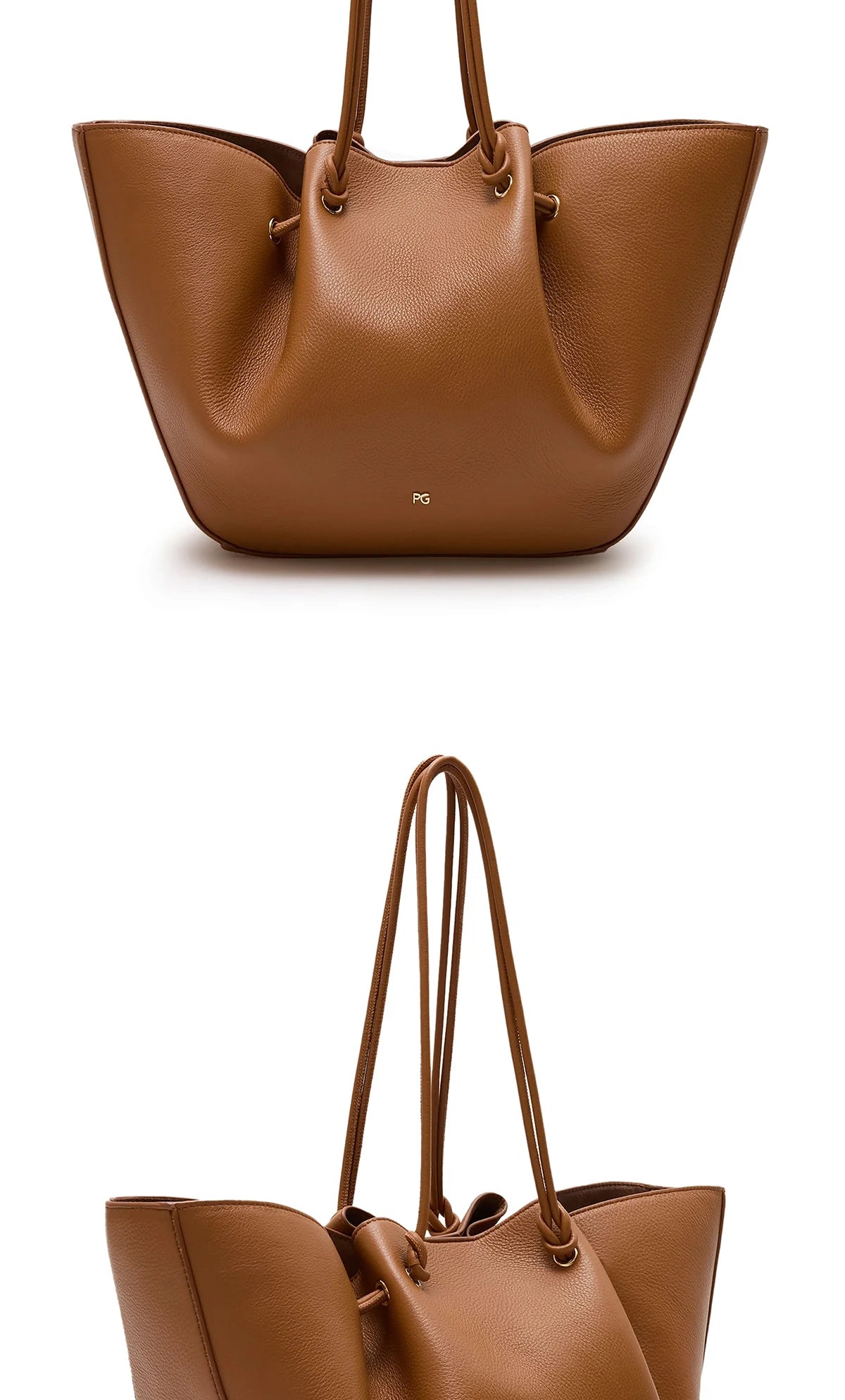 PG Women Pebbled Leather Tote Bag Large Capacity Fashion Shoulder Top Handle Handbag Elegant Daily Work