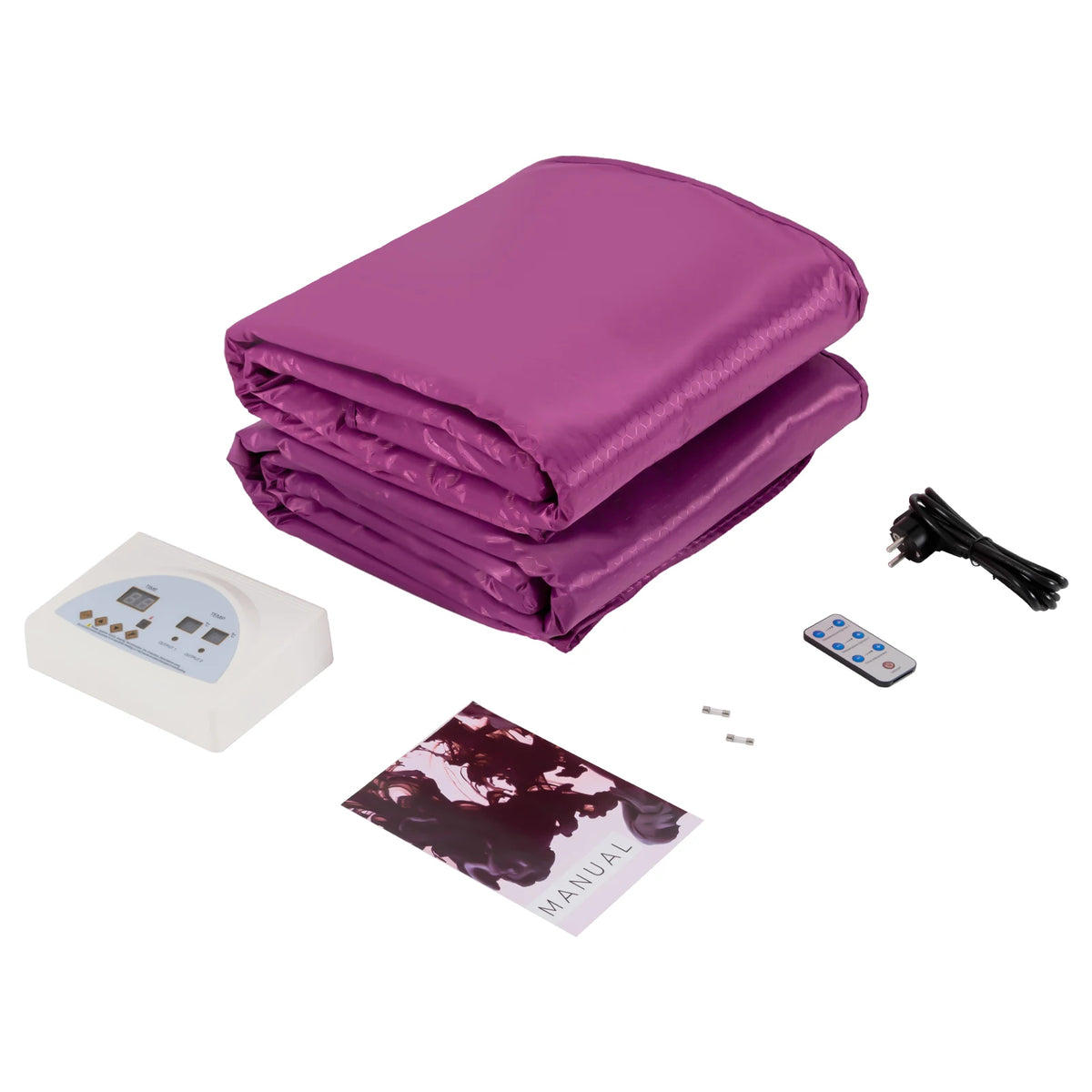 Portable Sauna Blanket 180*80cm,Heating Blanket w/ Remote Control for Relaxation Detoxification Purple/Silver/Black