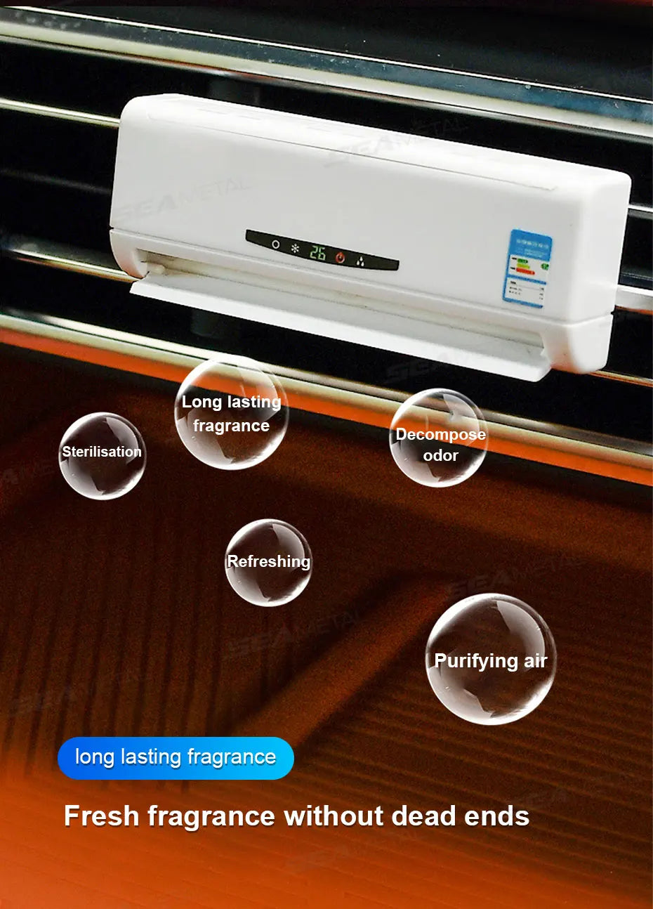 SEAMETAL Car Perfume Diffuser Solar Air Conditioner Shape Decorative Air Freshener Air Outlet Car Aromatherapy Fragrance Tablet