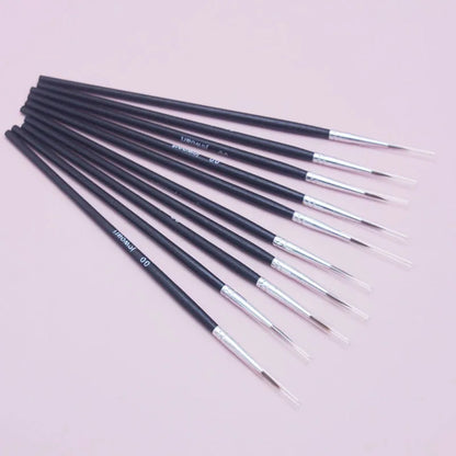 10Pcs/Set Fine Hand-painted Thin Hook Line Pen Short Wood Rod Drawing Art Pen Paint Brush Art Supplies Nylon Brush Special Offer