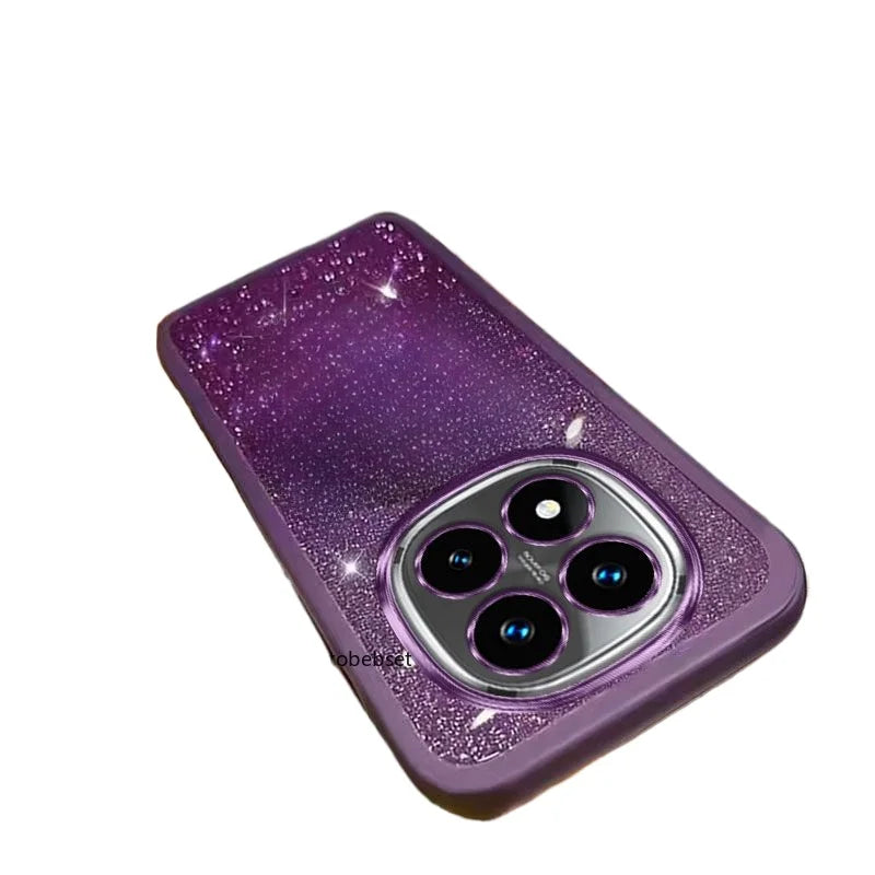 Bling Glitter Camera Protector Silicone Case For Xiaomi Redmi Note 15 Pro Plus 15C 4G 5G Soft Back Cover